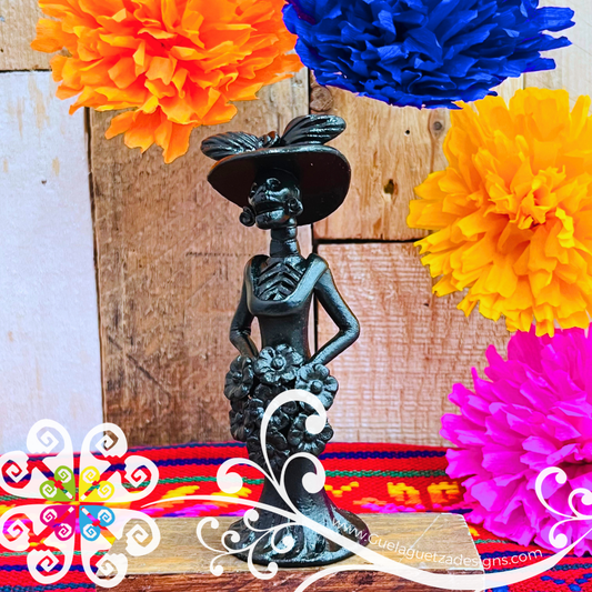 Mini Black Fina Clay Catrina Michoacana - Capula Clay Home