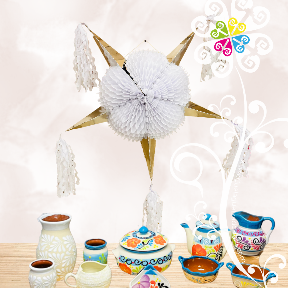Large White Fiesta Piñata - Mexican Fiesta Decor