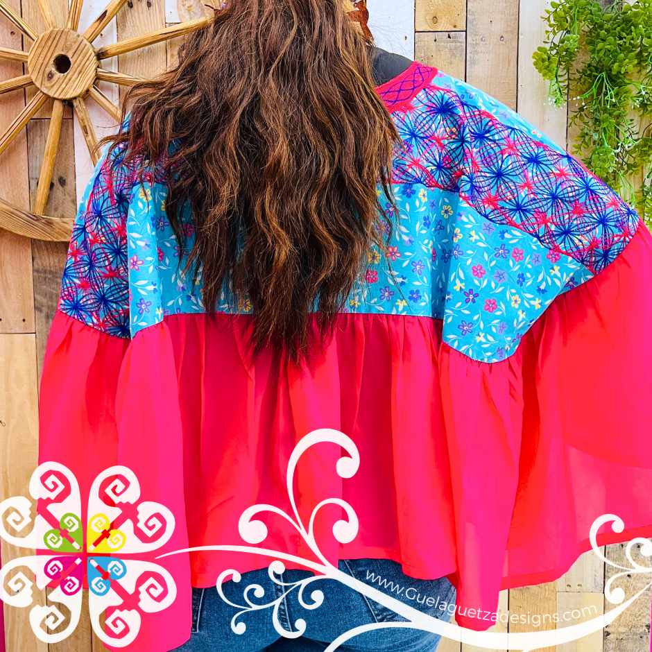 Mariposa Cadenilla Tehuana Top - Double Embroider