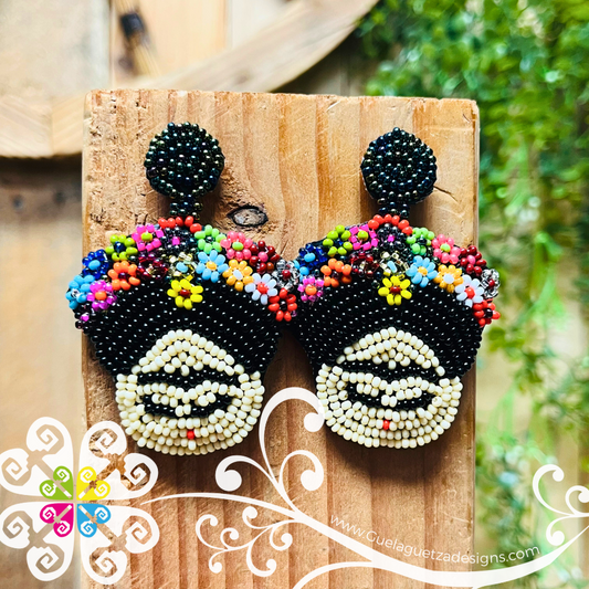 Frida Face Beaded Earrings