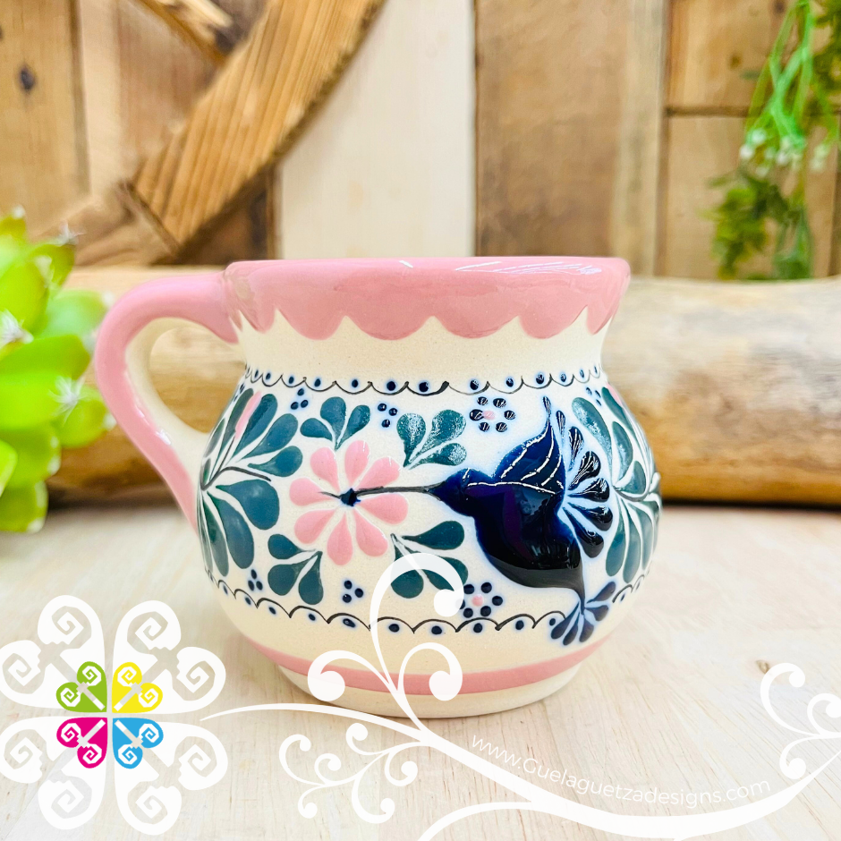 Mini Pink Taza Ponchera Colibri - Barro Alta Temperatura - Single Clay Mug