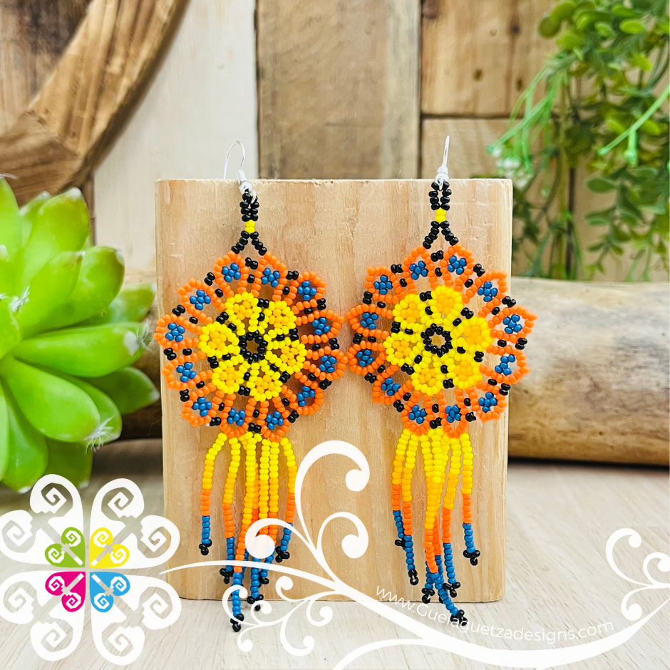 Beaded Wild Flower Earrings