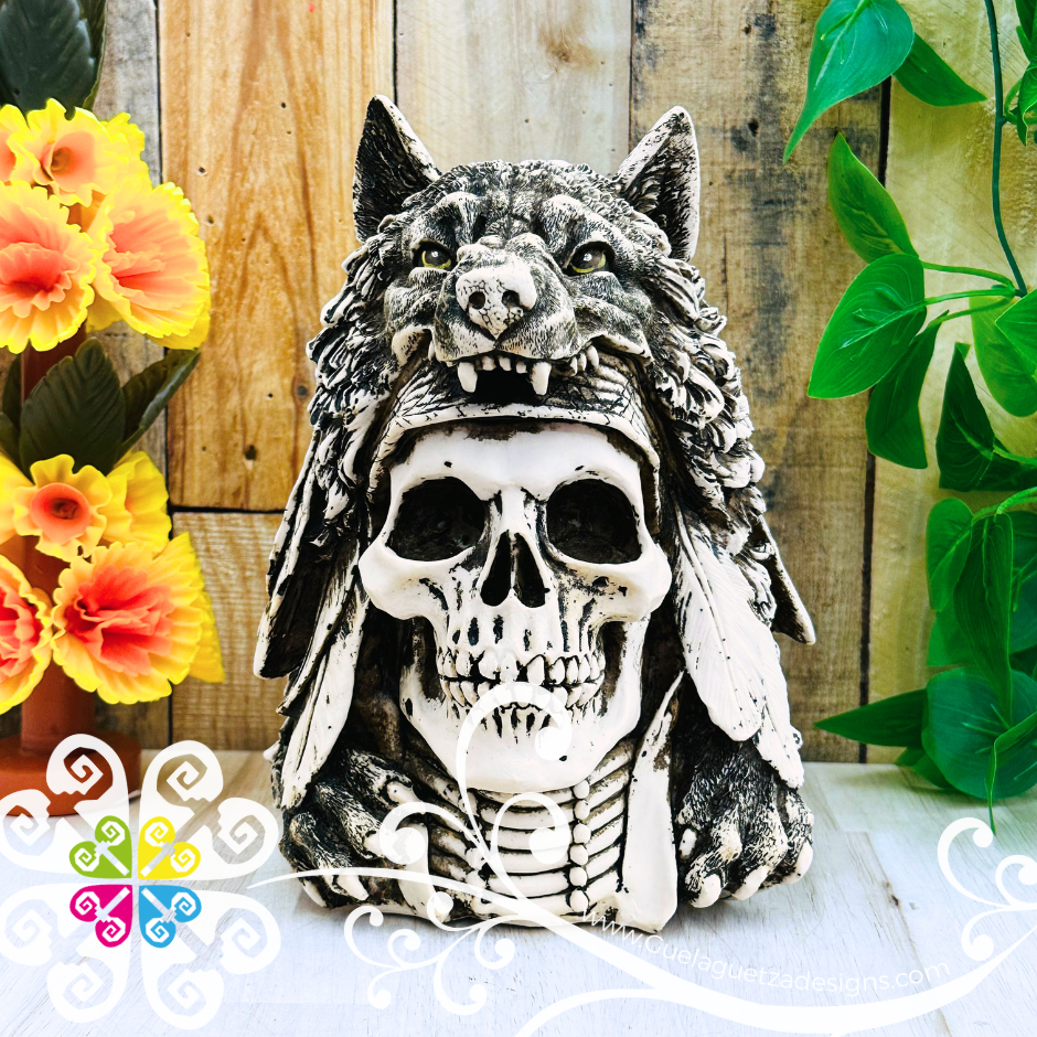 Large Wolf - Artisan Day of Dead Resin Skull