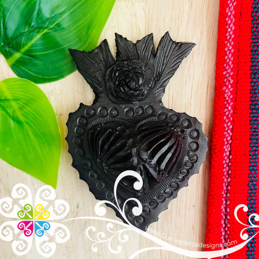 Sagrado Corazon Magnet - Barro Negro Oaxaca