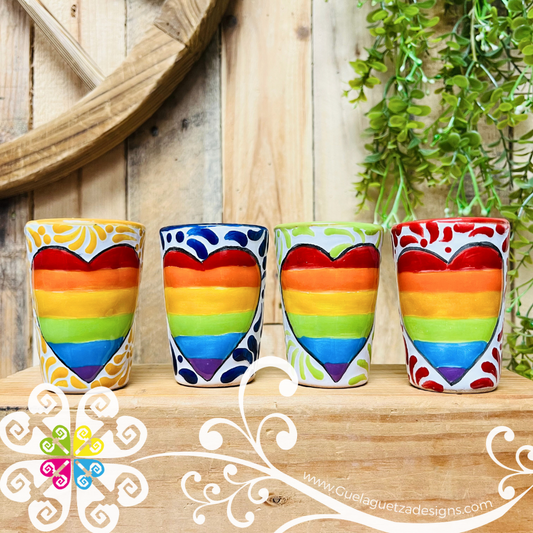 Set of 4 PRIDE Talavera Tequilero - Tequilero Set