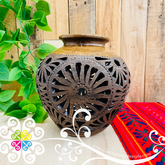 Vase Bola Brown Clay Vase - Barro Cafe Oaxaca
