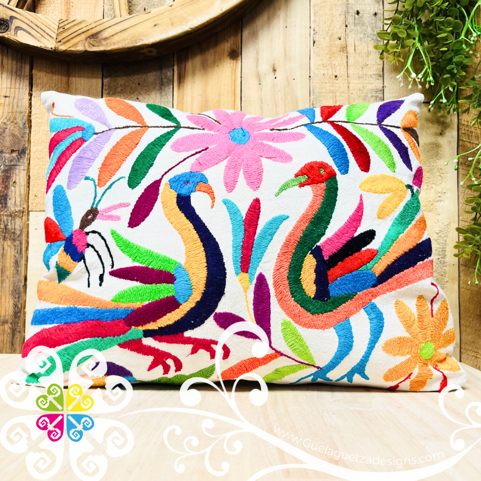 Natural Multicolor Otomi Decorative Pillow Cases - With Zipper