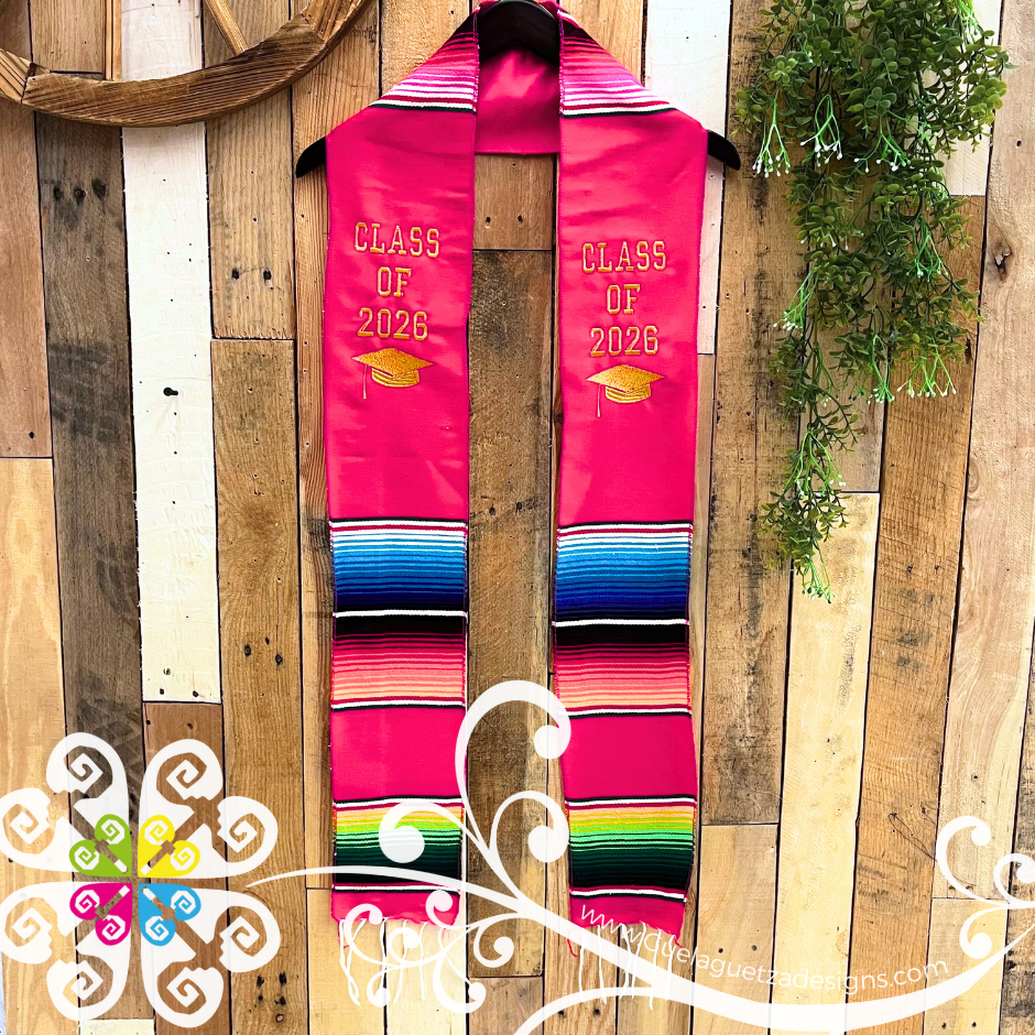 Sarape Graduation Stole with Embroider - Class of 2026