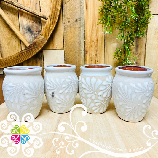 Imperfectly Beautiful Set of White/Engobe Espiga Vase - Set Clay Vase