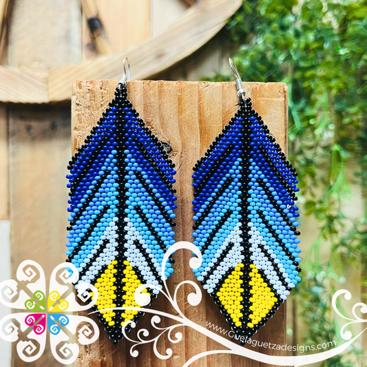 Long Leaf Beaded Earrings
