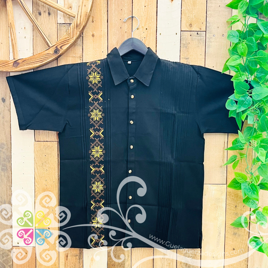 Black Earth Tones - Embroider Men Shirt