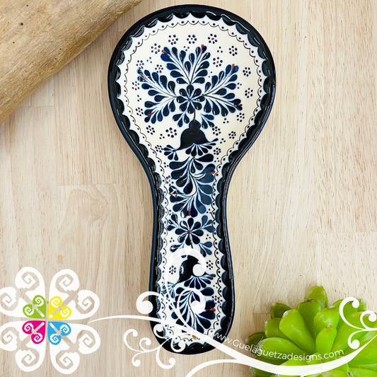 Navy Blue Hummingbird Spoon Rest - Barro Alta Temperatura - Spoon Rest