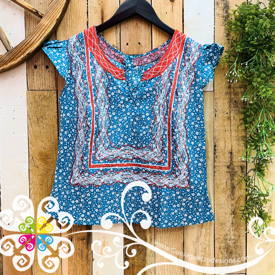 Small Cadenilla Tehuana Lupita Top - Double Embroider