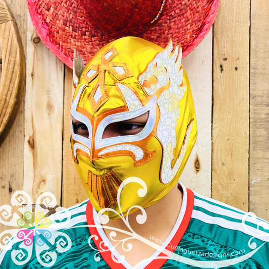 Gold Dragon Luchador Mask - Adult Lucha Libre Mask