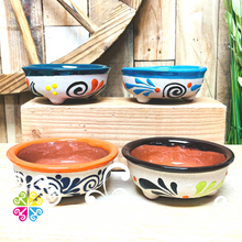 Set of 4 Multicolor Small Molcajete Barro - Mexican Kitchen