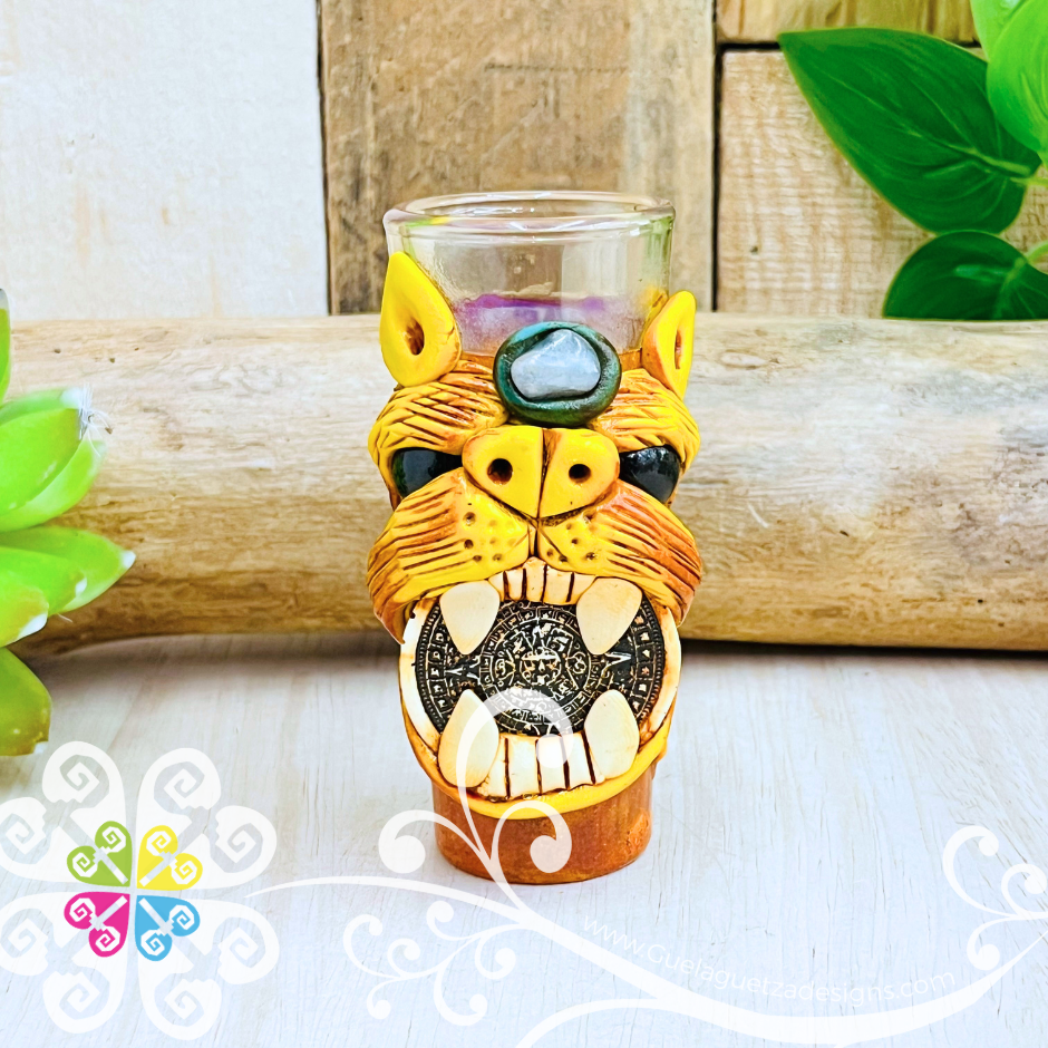 Jaguar Tequila Shot Glass - Epoxy Clay Tequilero