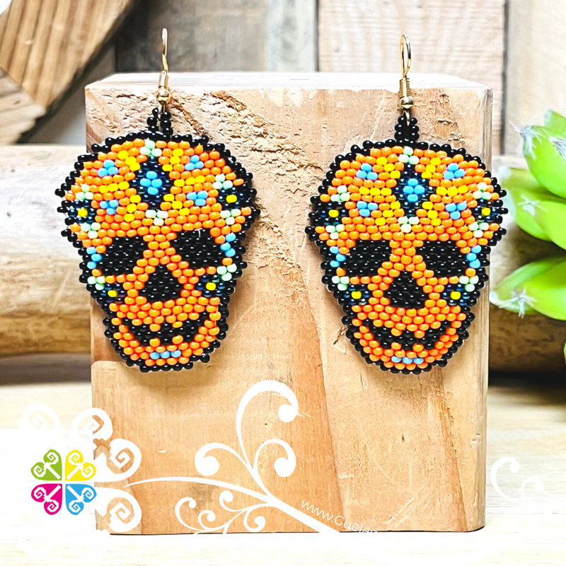 Beaded best sale skull earrings