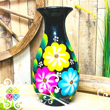 Jumbo Black Clay Hand Painted Vase - Barro Negro Oaxaca