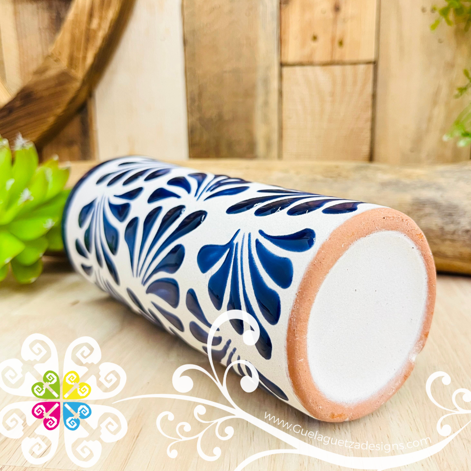 Set of 4 Cobalt Blue Espiga Plumeado Tall Cup - Set Clay Cup