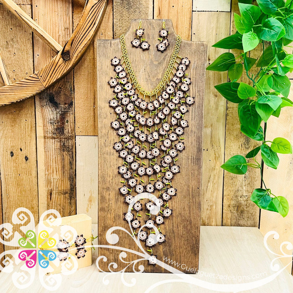 Petunia Waterfall Beaded Set