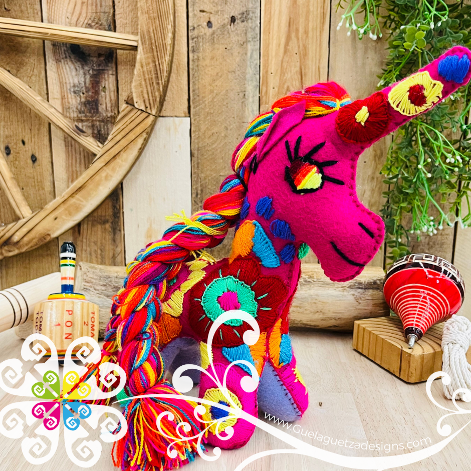 Embroidered Unicorn - Chiapas Stuffed Animal