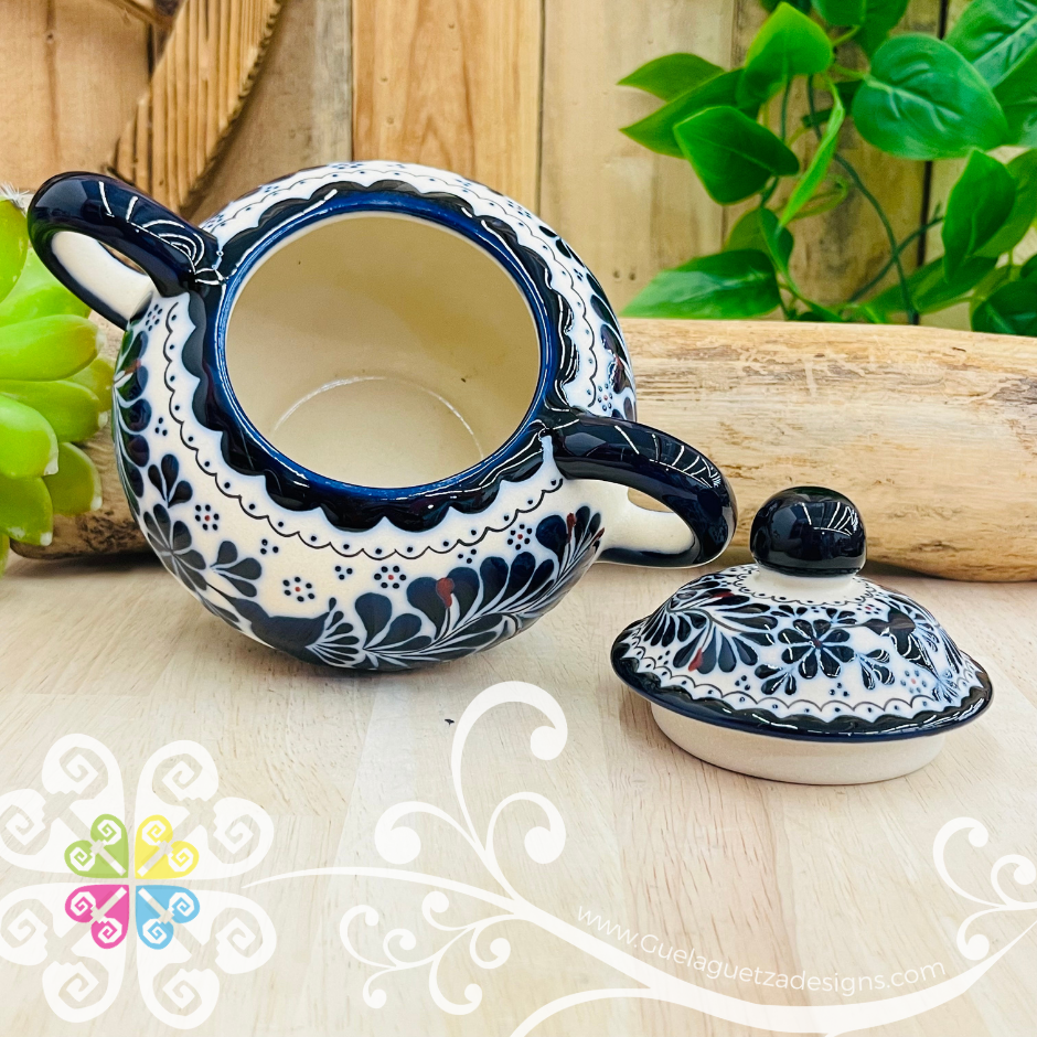 Navy Blue Sugar Bowl Colibri Alta Temperatura - Barro Alta Temperatura