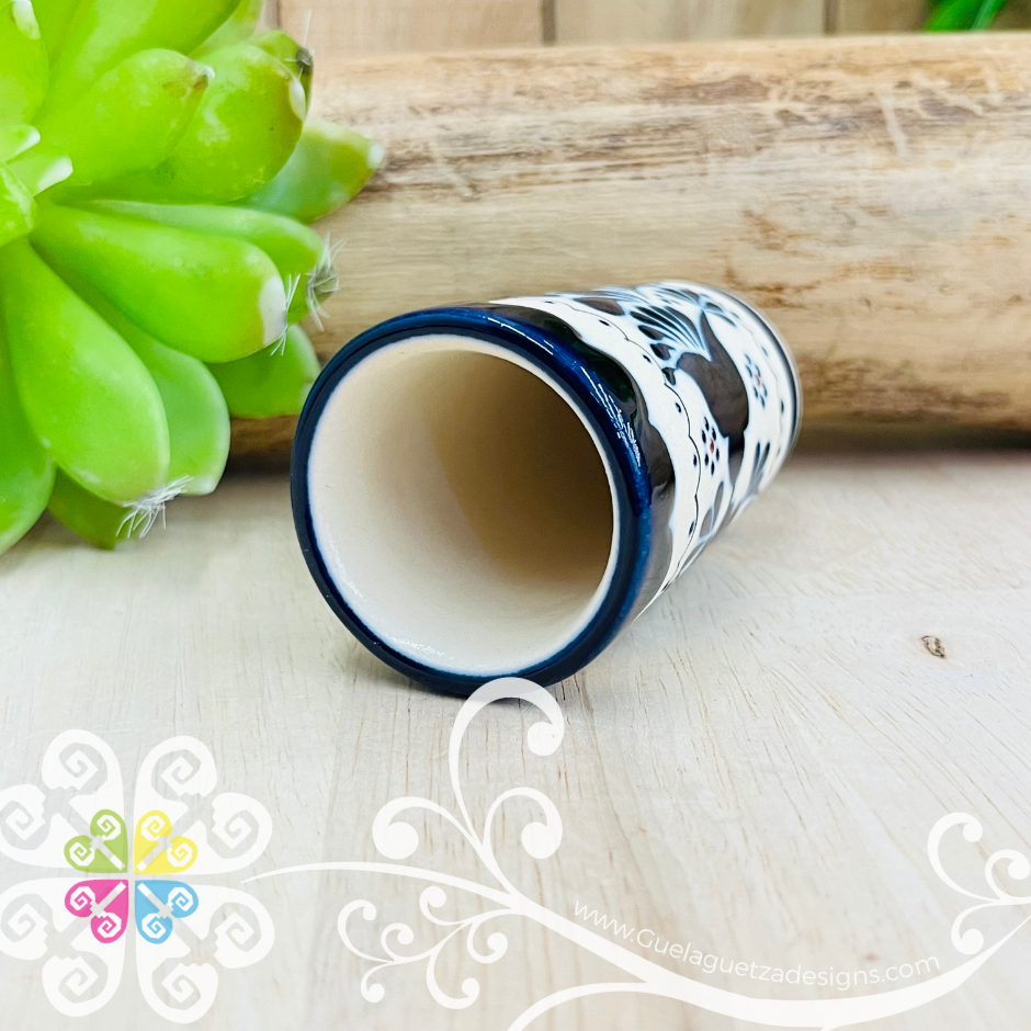 Navy Blue Tequilero Colibri - Barro Alta Temperatura - Clay Shot