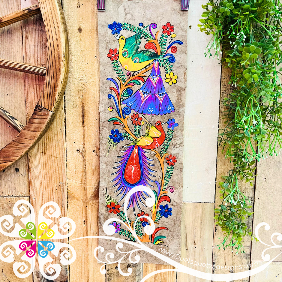 Long Medium Neon Colors Fauna Designs - Amate Paintings