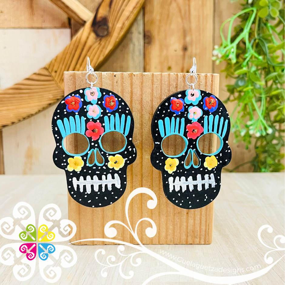 Large Calaverita Wood Earrings - Wood Earrings