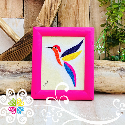 Colibri - Embroidered Wood Frame