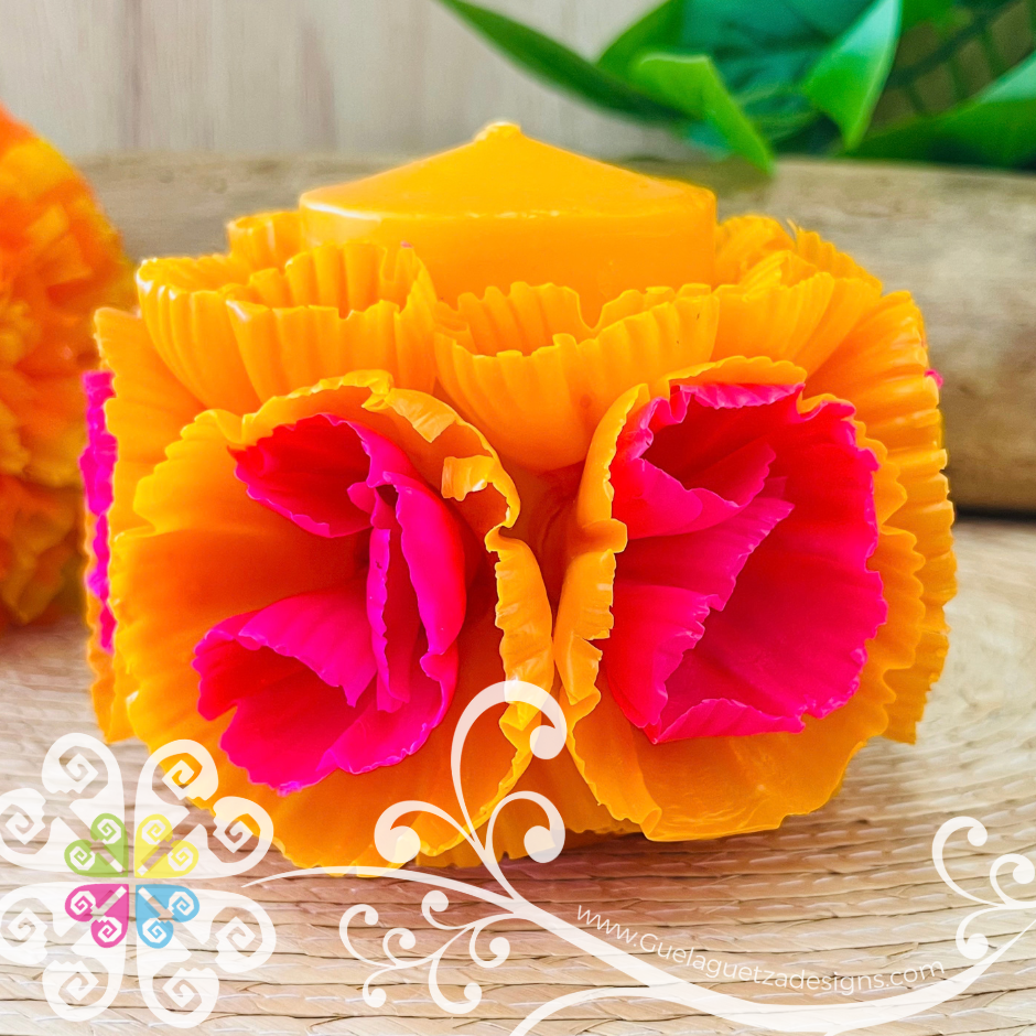 Orange Cirio Escamado Elegancia Artesanal- Artisan Candles Vedesa