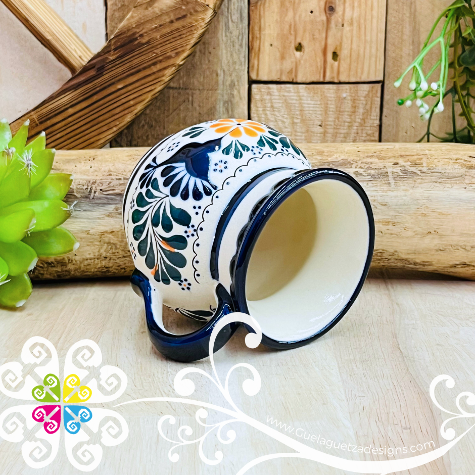 Navy Blue Taza Ponchera Colibri - Barro Alta Temperatura - Single Clay Mug