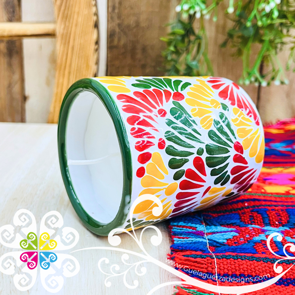 Large Cylinder Multicolor Talavera Candle - Artisan Candles