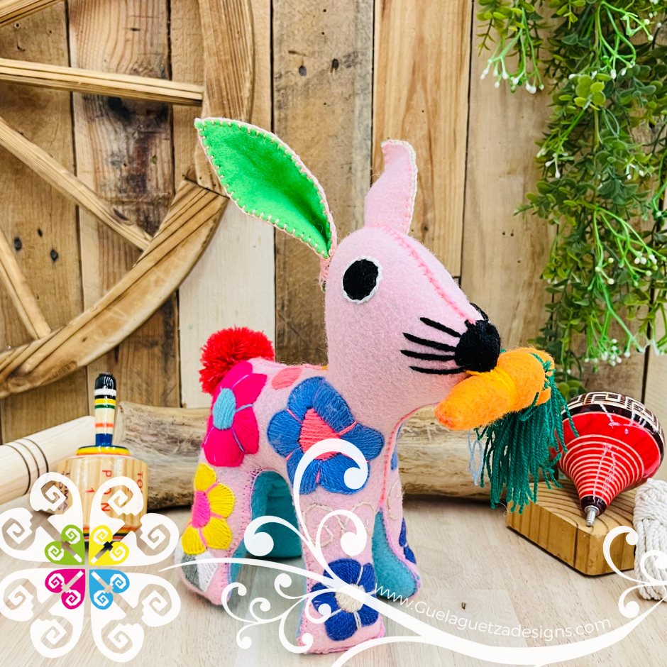 Embroidered Bunny - Chiapas Stuffed Animal