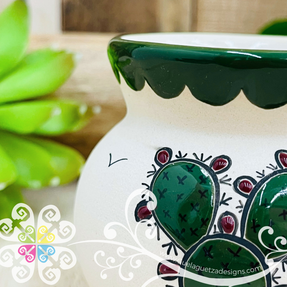 Small Cactus Taza Ponchera Colibri - Barro Alta Temperatura - Single Clay Mug