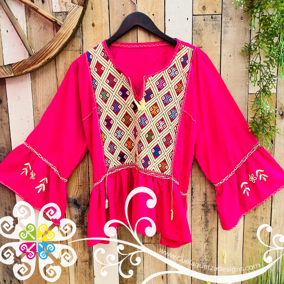 Blusa Chiapas Diamantes - 3/4 Sleeve Top