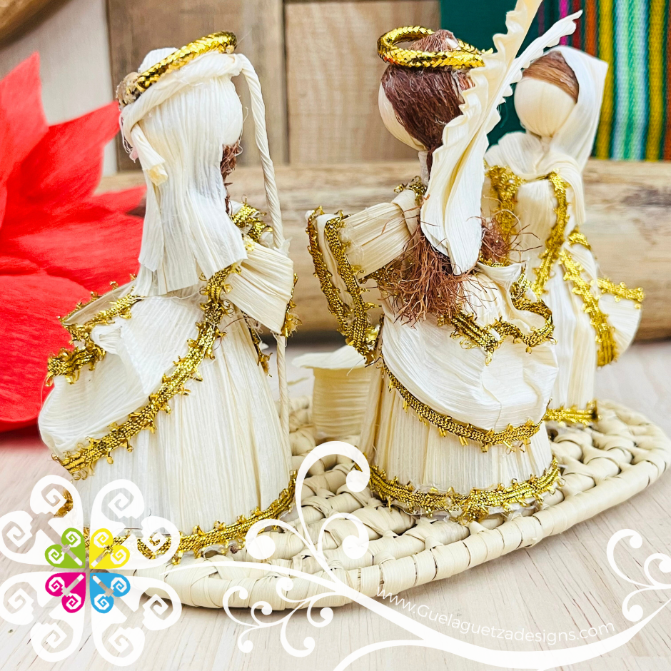 Small Natural Nativity Set of 5 pcs - Nacimiento Navideno