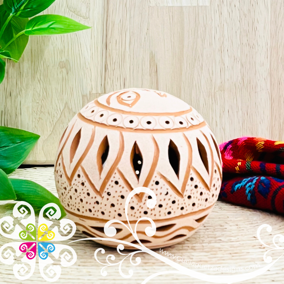 Small Round Candle Holder - Barro Atzompa