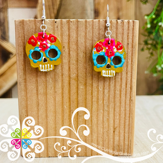 Small Calaverita Wood Earrings - Wood Earrings