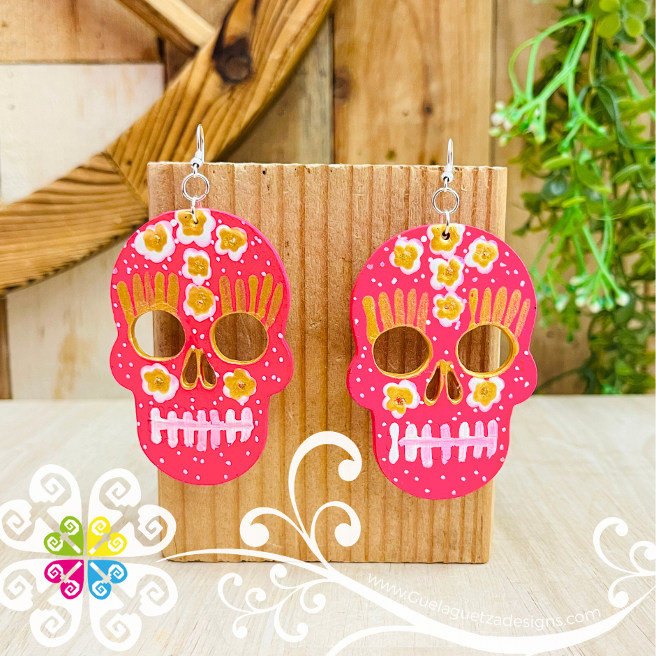 Large Calaverita Wood Earrings - Wood Earrings