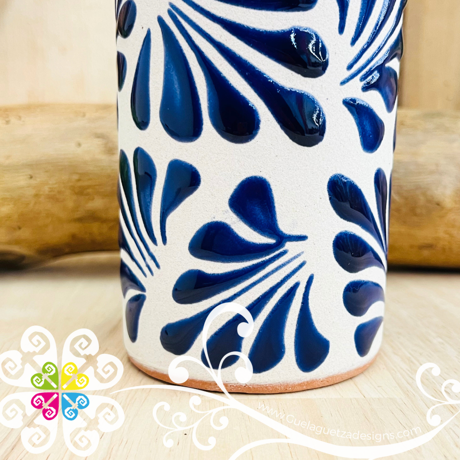 Set of 4 Cobalt Blue Espiga Plumeado Tall Cup - Set Clay Cup