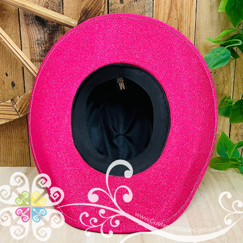 Fuchsia Glitter Cowboy Hat - Unisex Hat