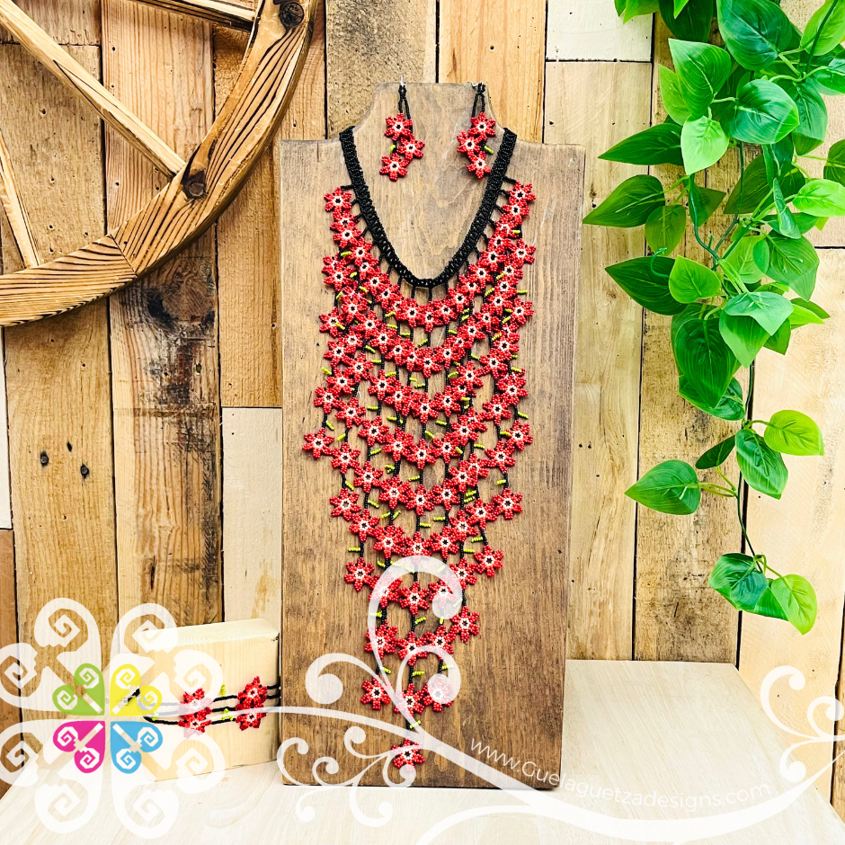 Petunia Waterfall Beaded Set