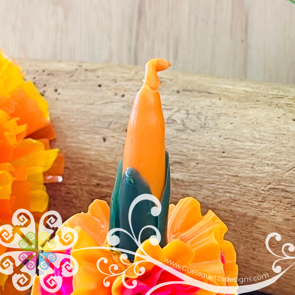 Mini Orange Vela Escamada Elegancia Artesanal- Artisan Candles Vedesa
