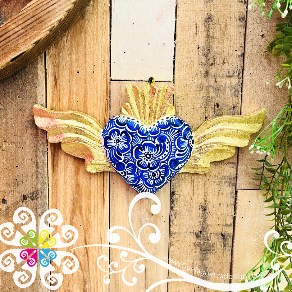 Corazón Con Alas Pintado - Wall Decor