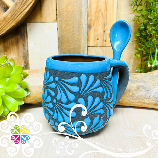 Taza Espiga con Cuchara - Blue - Clay Mug with Spoon