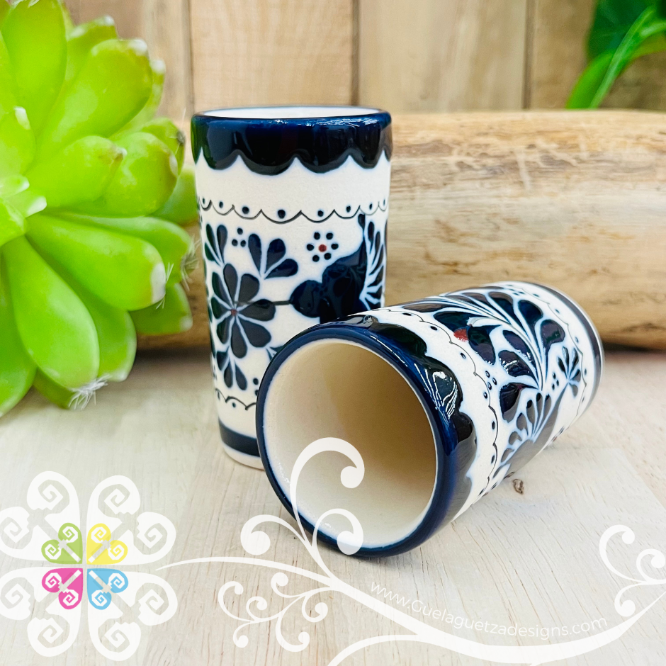 Navy Blue Tequilero Colibri - Barro Alta Temperatura - Clay Shot