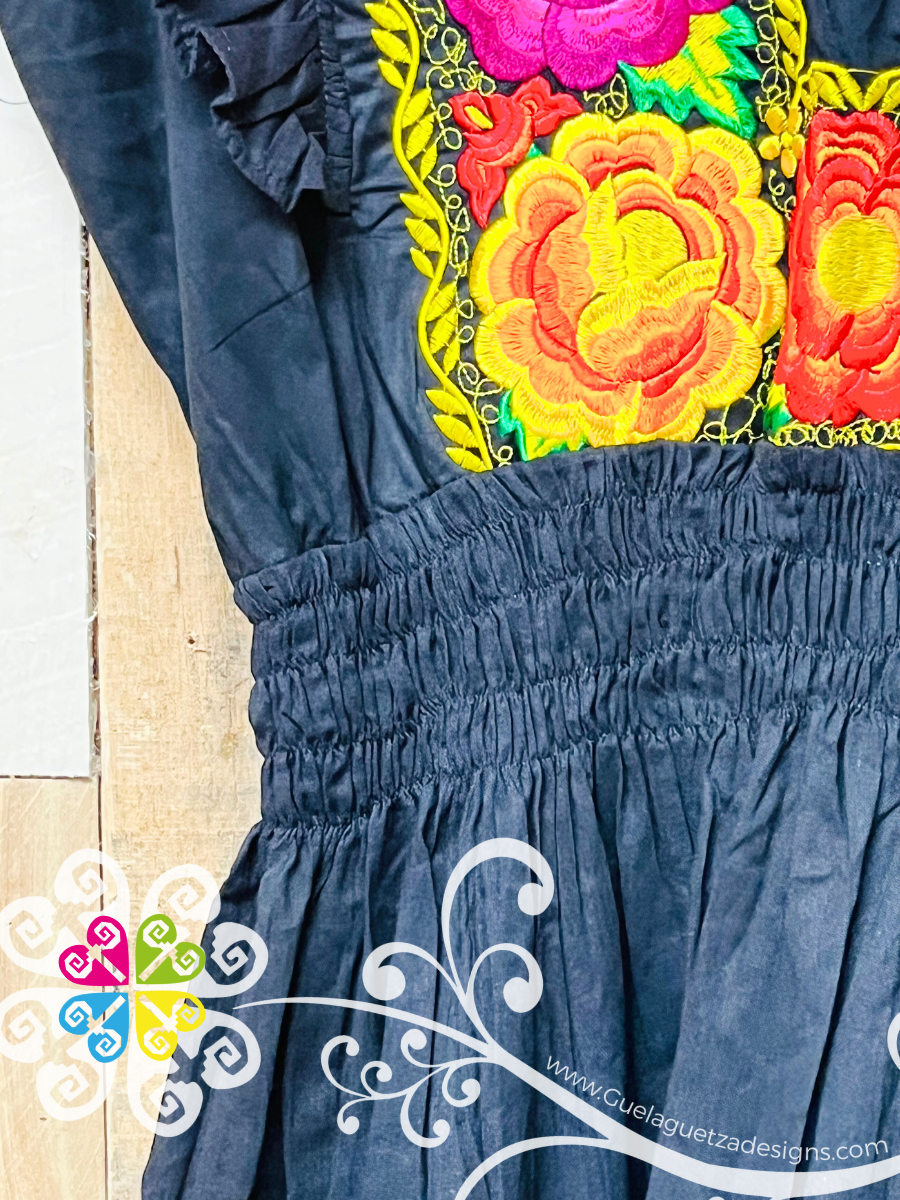 Black Tehuana Bonita Dress Guelaguetza Designs Black Tehuana Bonita Dress Guelaguetza Designs