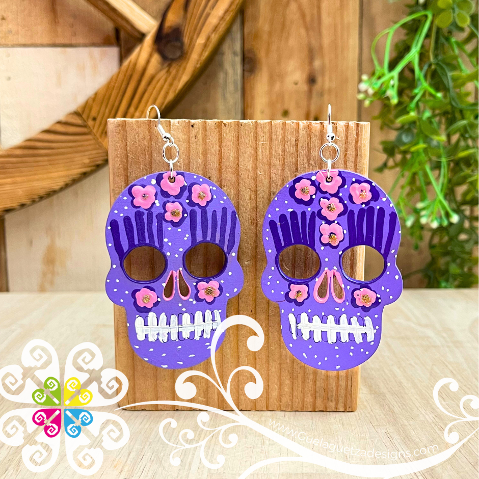 Large Calaverita Wood Earrings - Wood Earrings