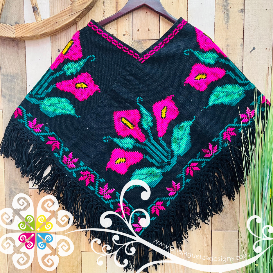 Calla Lilly Design Embroider Poncho - Mañanita